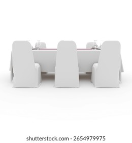 3d render Banquet Table and Chair design element Furniture