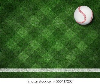 3d render of Baseball on the Field. Sport background