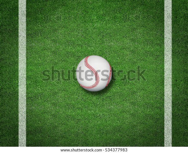 3d Render Baseball On Field Sport Stock Illustration 534377983