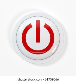 3d Render Of Beautiful Power Button On White Background