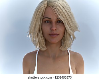 3d Render Beautiful Woman Computer Generated Stock Illustration ...