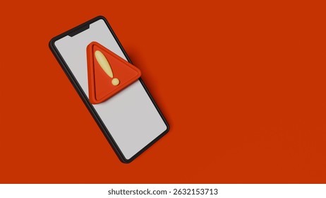 3D render, beware of scammer sending scam from e-mail, message, dm, link in smartphone