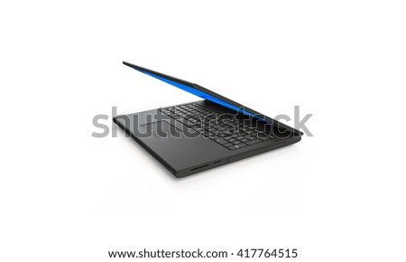 3 D Render Black Laptop Isolated On Stockillustration 417764515