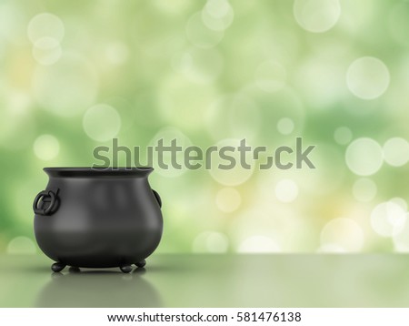 3d render of black pot
