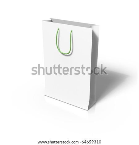 3 d render blank paper bag template stock illustration 64659310