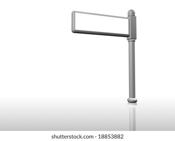 3D Render of a blank sign post isolated on white background.