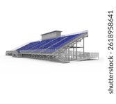 3d render Bleachers design element. Furniture