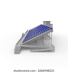 3d render Bleachers design element. Furniture