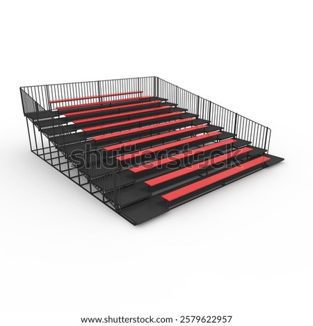 3d render Bleachers design element. Furniture