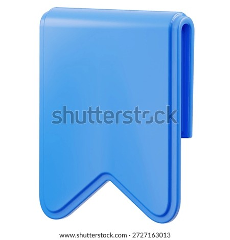 3D Render of Blue Bookmark Icon
