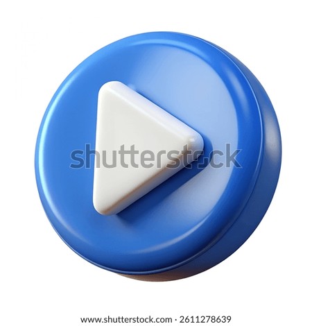 3d render blue circular play button