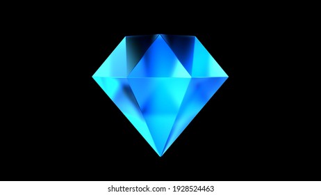 3d Render Blue Diamond In Space