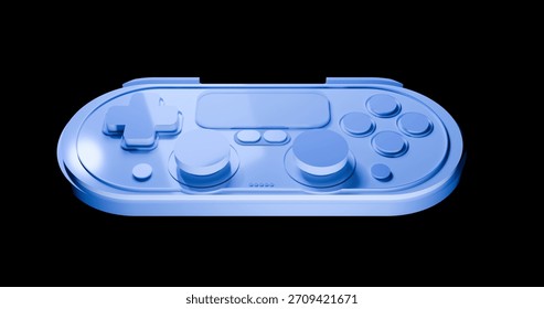 3d render blue game controller 