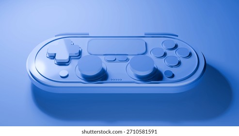 3d render blue game controller wallpaper