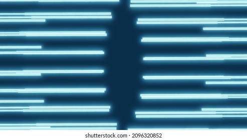 3d render with blue neon glowing lines