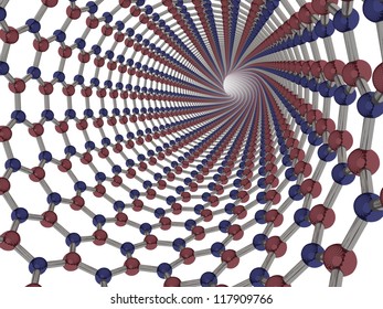 3d Render Of A Boron Nitride Nanotube