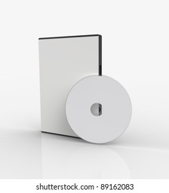 3d Render Of  Box For DVD With A Disk