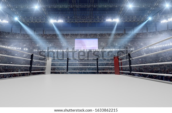 3D render Boxing ring.\
Boxing arena.
