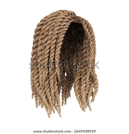 3d render braid dreadlock blonde hair isolated