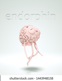 3d Render Of The Brain-guy Joying Effects Of Endorphins