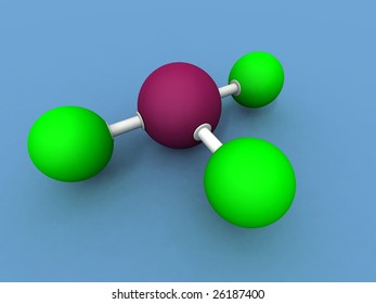 A 3d Render Of A Bromine Fluoride