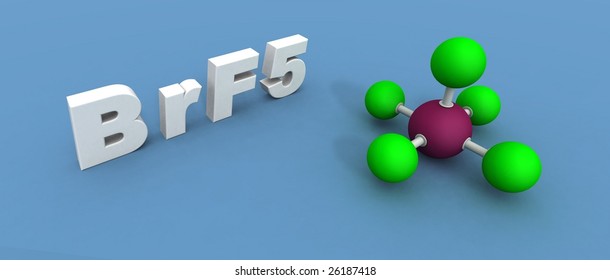 A 3d Render Of A Bromine Fluoride Molecule