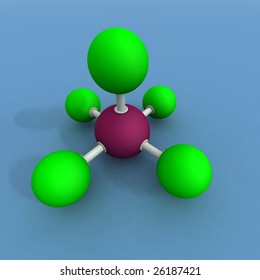 A 3d Render Of A Bromine Fluoride Molecule