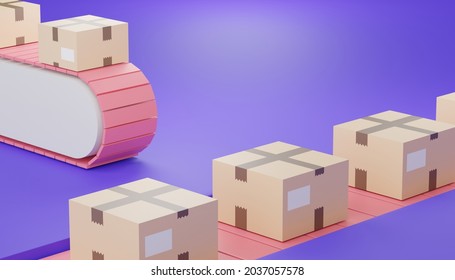 3d render of brown cardboard boxes parcel for mock up and creative design. Shopping online concept. Online delivery concept with pastel background. Packaging for express transportation service.