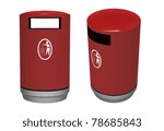 3d render of  bucket for dust  on a white background