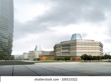 3D render of a building