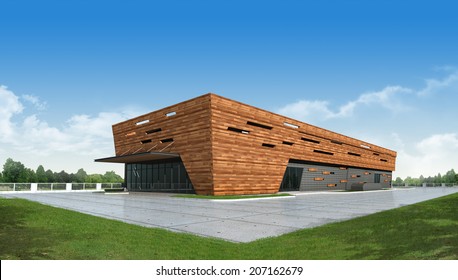 3D render of a building 