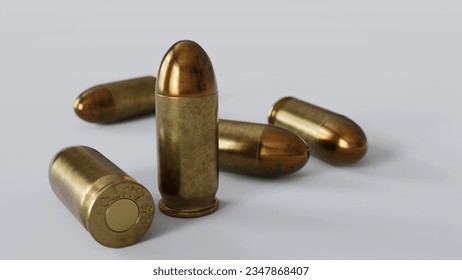 3D render bullets 45ACP for colt 1911