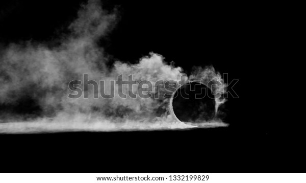 3d Rendering Burnout Rader Mit Rauch Auf Schwarzem Hintergrund Stockillustration