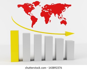 World Map Colored Graph By Continent Stock Vector (Royalty Free) 300076661