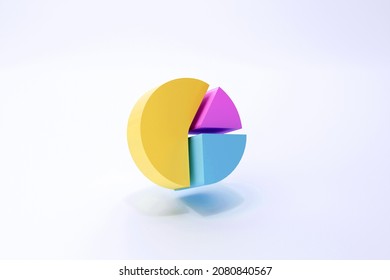 3d Render Business Graph Donut Chart Icon. Color Symbol On Background. 3d Render Illustration	