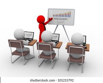 3d render of business presentation in conference. 3d illustration of human character - Powered by Shutterstock