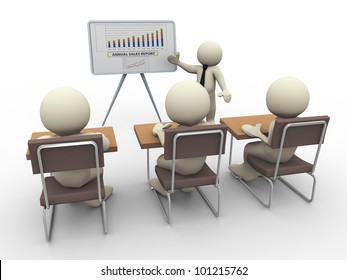 3d render of businessman presenting business financial position. 3d illustration of human character. - Powered by Shutterstock