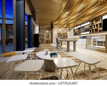 3D RENDER OF CAFE RESTAURANT