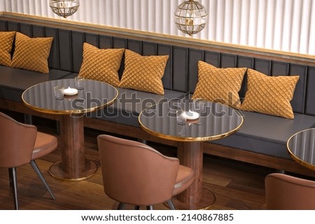 3d render of cafe restaurant bar