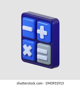 3d Render Of Calculator. Business And Finance Concept.