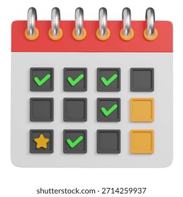 3D render Calendar for Task Management and Productivity Tracking icon
