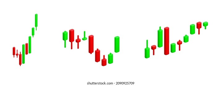 3d Render Candle Stick Chart Investment With White Background