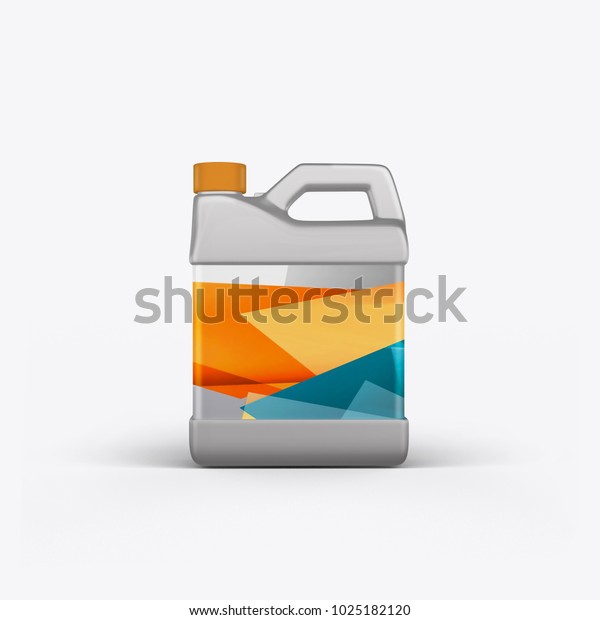 3D render\
cans of motor oil on a white\
background