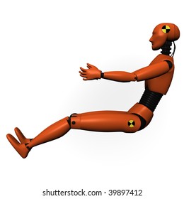 3d Render Of Car Crash  Test Dummy