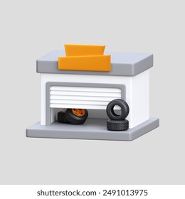 3d render car garage repair isolated on grey background. close up. minimal design. 3d rendering icon - Powered by Shutterstock