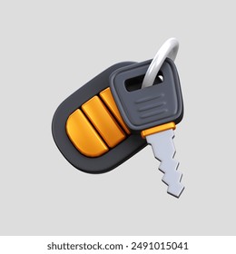 3d render car key isolated on grey background. close up. minimal design. 3d rendering icon - Powered by Shutterstock