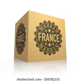 3D Render of Cardboard Box with Made in France