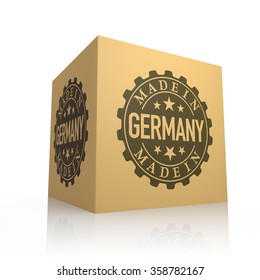 3D Render of Cardboard Box with Made in Germany