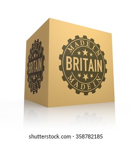3D Render of Cardboard Box with Made in Britain