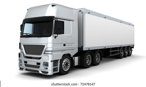 3d Illustration White Lorry Isolated On Stock Illustration 1223766658